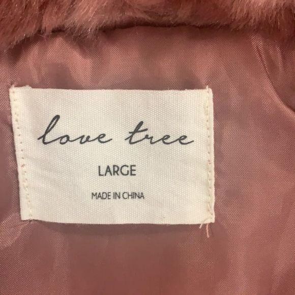 Love Tree Woman's Rose Pink Faux Fur Vest Jacket Size Large - Picture 2 of 9